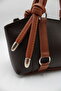 Women's Knot Handle, Ring Detail, Inner Pocket, Zippered Hand, Arm and Shoulder Bag - 6