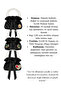 Black Cotton Satin Bag, Black Satin Pull-Strap Bag with Butterfly Pearl Handle for Daily/Formal Wear - 3