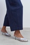 Rosie Silver Metallic Open Toe Detailed Caged Women's Heeled Slippers