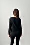 Women's Black Bottom - Top Set Double-Sided Thermal Long Sleeve Round Neck Slim Fit Set - 5