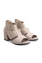 Cnf 116 High Heeled Sandals with Back Zipper and Rubber Detail - 2