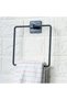 Self-Adhesive Black Stainless Metal Square Towel Holder (5690)