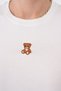 Crew Neck Short Sleeve Chest Embroidered Ribbed Crop T-Shirt Mini Teddy Bear Patterned Ruffle Hem Shorts Summer Women's Pajama Set Premium Cotton - 5