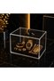 5mm Acrylic Plexiglass Box with Locking Key (19X31X19) Transparent-Black Base