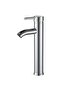 Chrome-plated single-handle mixer tap for washbasins and bathrooms, single-hole steel washbasin tap