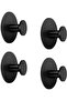 Modern black adhesive round stainless steel towel hooks, wall-mounted, no-drill coat hooks, kitchens, bathrooms, storage rooms, Pack of 4