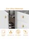 4-piece set of solid brass petal-shaped dressing table handles, suitable for cabinets, dressing tables, doors, and gold furniture accents. - 3