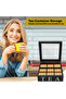 Nine-compartment wooden tea box - tea bag storage box - black - 4