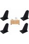 Four-piece adjustable furniture legs, aluminum alloy furniture feet, black. - 2