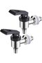 set of 2 beverage dispensers, made of stainless steel, with a 16mm beer tap, water dispenser, and replacement beverage dispenser taps.