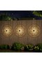 2-Pack Large Solar Fence Lights Metal Outdoor Wall Deck Step Lights Mandala Theme Waterproof Lighting for Garden Column Yard Home Decoration Gifts - 2