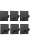 Six heavy-duty adhesive stainless steel hooks, suitable for kitchens, bathrooms, doors, towels, coats, keys, bathrobes (black).