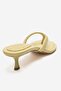 Norell Yellow Leather Flip Flops Women's Heeled Slippers - 5