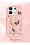 Redmi Note 13 Pro 5g Compatible Wavy Frame Moon Butterfly and Flower Pattern Silicone Phone Case
