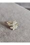 Zircon Stone Leaf Model Earcuff Cartilage Earring, Gold Plated - Non-Pierced Earring with Compression Closure - 4