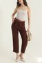 Women's High Waist Belted Imported Crepe Trousers - 3