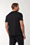 Men's Regular Cut Logo Detailed Round Neck Cotton Short Sleeve Black T-Shirt - 4