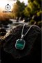 Men's Steel Necklace - Premium Quadrilateral Design with Malachite Stone Stainless Steel • Gift for Lover • Gift for Spouse Necklace - 2