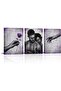30x40 cm 3 Panel Gallery Wrapped Canvas | African American Couple Wall Art | Purple Rose Romantic Decor