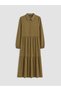 Texx Store Quality Lcw Everyday Khaki Plain Loose & Baggy Shirt Collar Long Dress