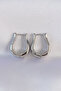 Brass Silver Color Hollow Rose Earrings - 2