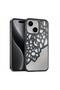 Apple iPhone 15 Compatible Case Lace Mirror Silicone Case Black