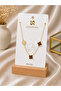 Steel Anklet with Gold Three-Clover Figure - 2