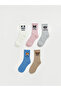 Alita City Lcw Dream Ecru Patterned 5-Piece Pack Women's Socks with a Difference