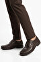 Men's Brown Genuine Leather Perforated Breathable Lace-Up Casual Shoes Sensitive 3606-1 m - 3