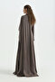 Evening Dress with Cape and Stone Accessories - Brown - 4