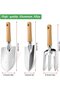 Aluminum Mini Gardening Hand Trowel with Wooden Handle, graduated scale shovel for planting & weeding. - 3
