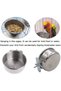 A set of 2 stainless steel parrot feeders, cage waterers, and bird feeders; dog-friendly. - 5