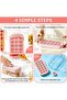 2-in-1 ice cube tray with straw, ice cube tray with lid, touchless ice maker, suitable for home ice making and outdoor picnics (pink, 800ml) - 4
