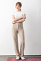 Women's Beige Buttoned Modal Lycra High Waist Elastic Trendy Trousers - 4