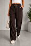 Women's Elastic Waist Drawstring Palazzo Trousers - 4