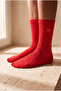 Unisex K&B Embroidered Socks Red