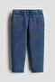 Denim-look cotton joggers - 4