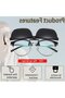 Clip-on sunglasses - 3-piece - Polarized clip-on sunglasses - UV protection - Glasses clip - Flip-up sunglasses for drivers, outdoor, 14.3x5.5cm - 5