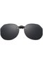 Long-lasting polarized clip-on sunglasses, can be worn over prescription glasses, unisex, round polygonal lenses, flip-up clip-on style.