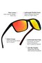 Golf Eyewear – Unisex color-coded golf eyewear and sunglasses, UV protection (black frame, blue film) - 4