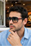 Shadow Men's Black Red Detailed Rectangular Ultra Light Uv400 Filtered Luxury New Season Popular Men's Sunglasses