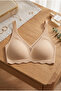 Cross Mesh Detailed Laser Cut Seamless Underwire-Free Premium Bra - 4