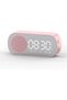 Wireless speaker, music radio, rechargeable digital alarm clock, subwoofer, TF card slot, suitable for bedroom, studio, and office décor (pink).