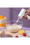 Electric hand mixer w/three speeds, equipped w/two detachable SS whisks, Kitchen whisk for baking, cakes, creams, dough - white (185W) - 2