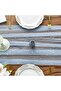 Light blue tablecloth adorned with white pearls - silky soft mesh, 30x120 inches - weddings, parties, and table decorations - 2