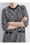Crew Neck Patterned Mini Dress - 3