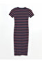 Crew Neck Striped Dress - 6