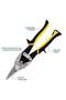 Heavy Duty Aviation Tin Snips, Metal Cutting Shears with Comfort Grip Handle, Black and Yellow - 4
