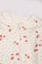 Baby Girl Strawberry Patterned Zippered Booties Jumpsuit 100% Cotton Long Sleeve 0-9 Months - 3