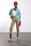 Dark Beige Carrot Cut Fabric Trousers 9957 - 4